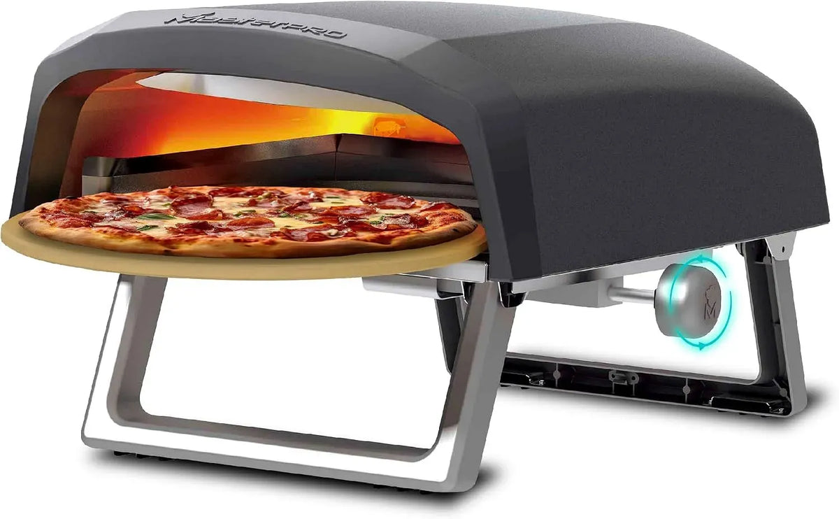 Elektrischer Pizzaofen, tragbar, Pizzen in 60 Sekunden fertig, Tragetasche und Steintablett im Lieferumfang enthalten, Leistung bis zu 500°C