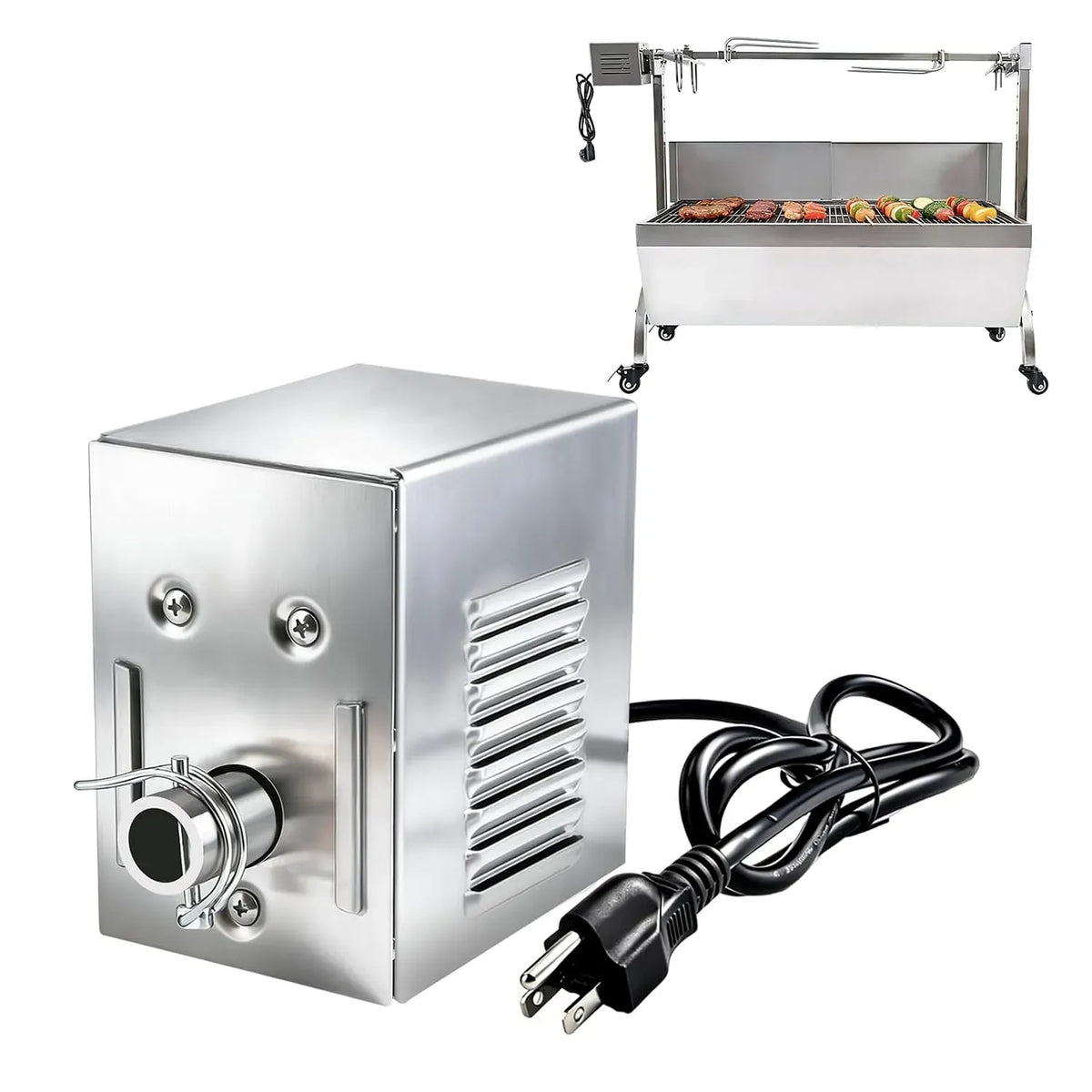 Motor, Grill, 45 W, Outdoor, Camping, Edelstahl, für Grill