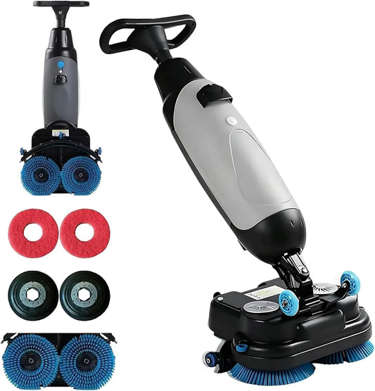 Bodenreinigungsmaschine, Scheuersaugmaschine, Akku, 43 cm, 36 V, kabellos, Grau, für Fliesen