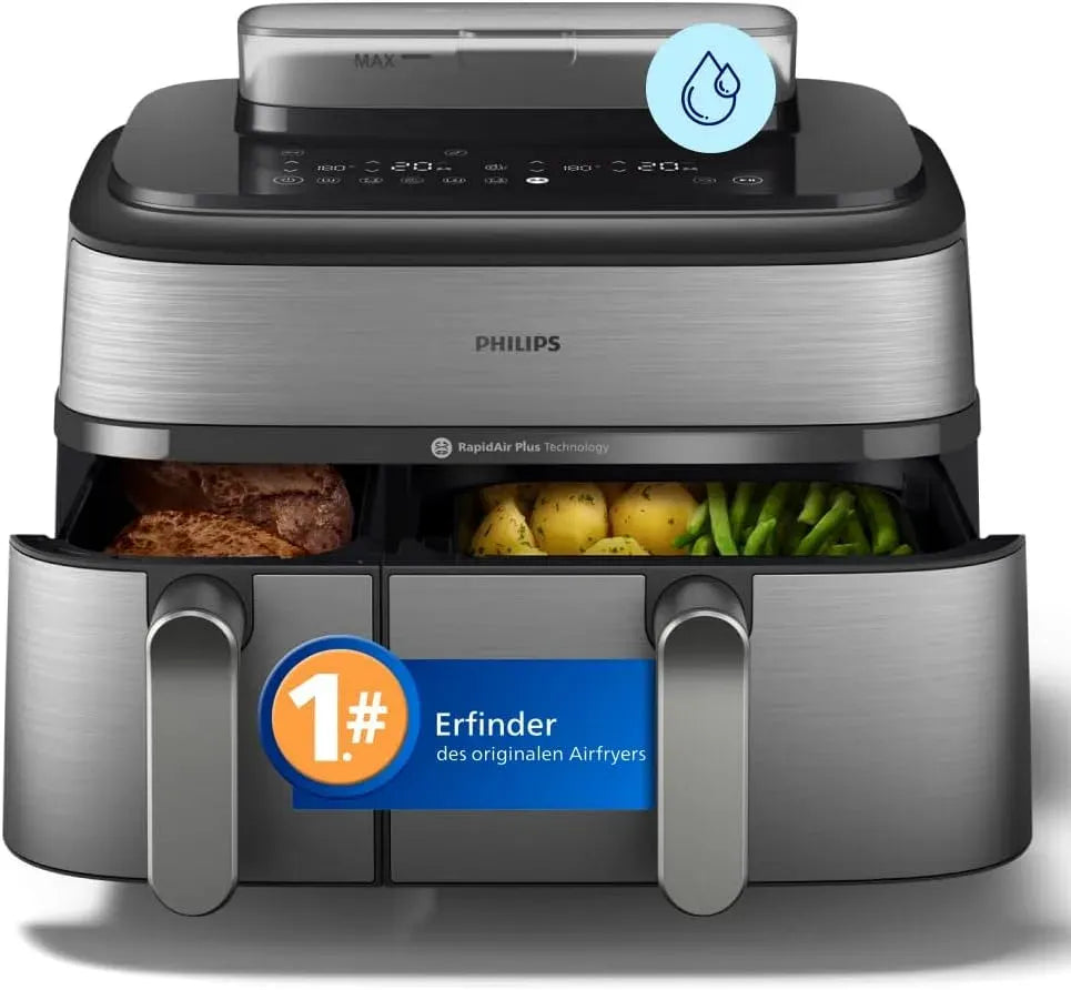 Philips Heißluftfritteuse, 9 L, IPS-Panel, Silber