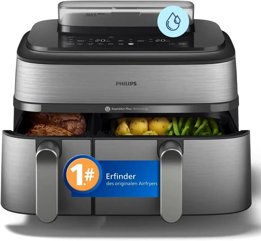 Philips Heißluftfritteuse, 9 L, IPS-Panel, Silber