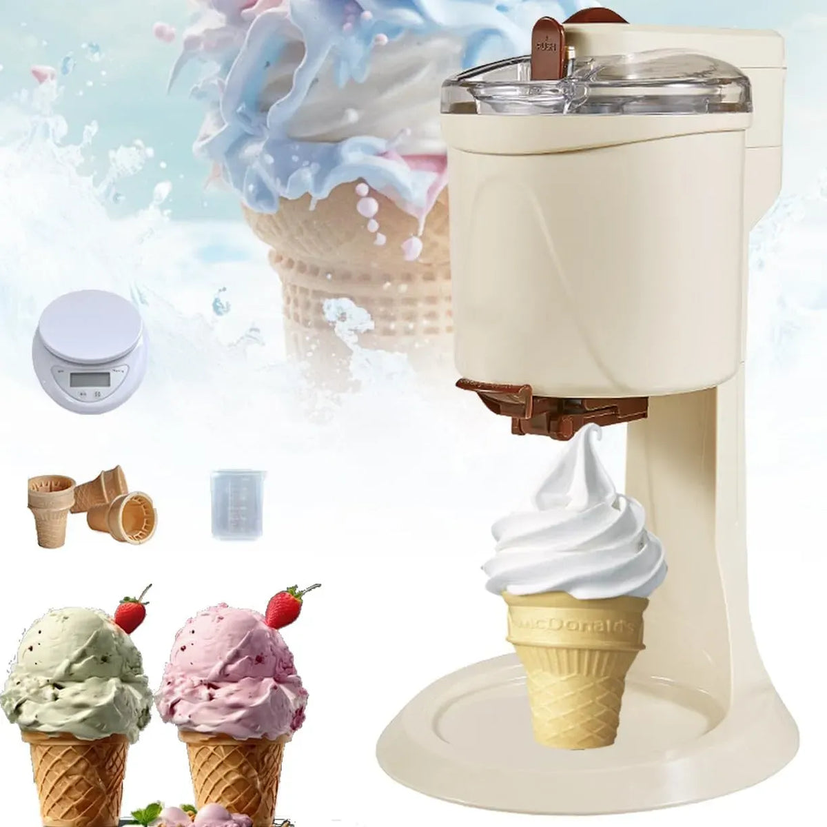 Eismaschine, Speiseeismaschine, 1 L, für gefrorenen Joghurt
