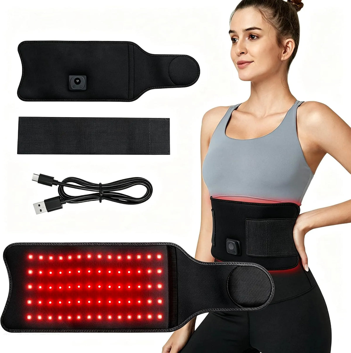 5000mAh Infrarot-Heizkissen, Rotlichtlampe, Wärmefunktion, für die Schmerzen von Rücken Schulter Taille Menschen Hu