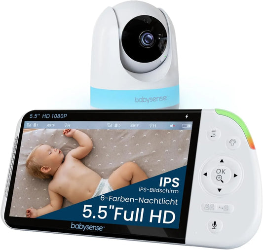 20-Stunden-Akku Split-Screen-Babyphone, Lichtmaschine, Babyüberwachungsgerät, WLAN, Full HD, kabellos