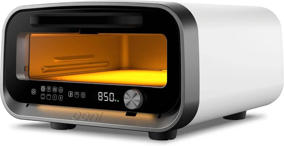 Elektrischer Pizzaofen, 12 Zoll, 2 Temperaturzonen, Backt 12' Pizza in 90 Sek, 450 °C Max