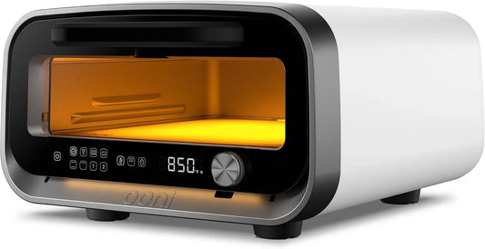 Elektrischer Pizzaofen, 12 Zoll, 2 Temperaturzonen, Backt 12' Pizza in 90 Sek, 450 °C Max
