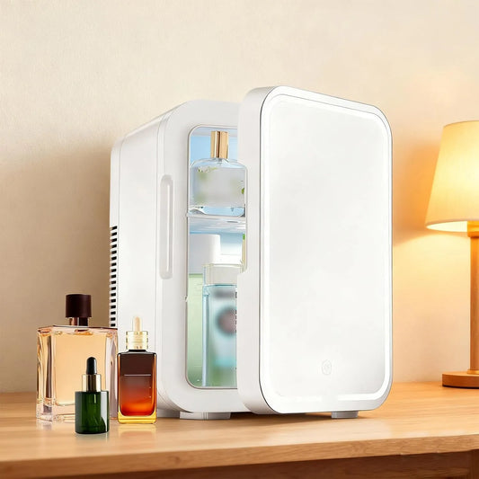 Kühlschrank, 220 V, Skincare, dimmbarem LED-Spiegel, 12 V Gleichstrom