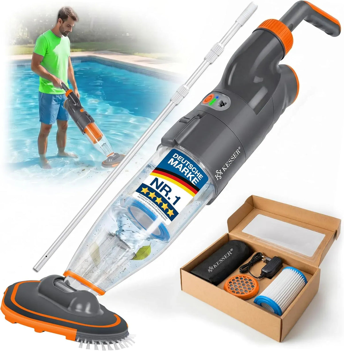 Poolsauger, Akku, Poolreiniger, kabellos