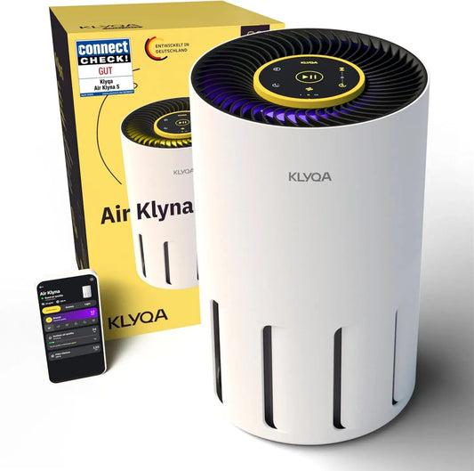 Luftreiniger I 300, leise, 21,5 Db, Luftreinigungsgerät, Klyqa Luftreiniger Allergiker 360° HEPA-Filter Leaf entfernt 99,99% der Tierhaare