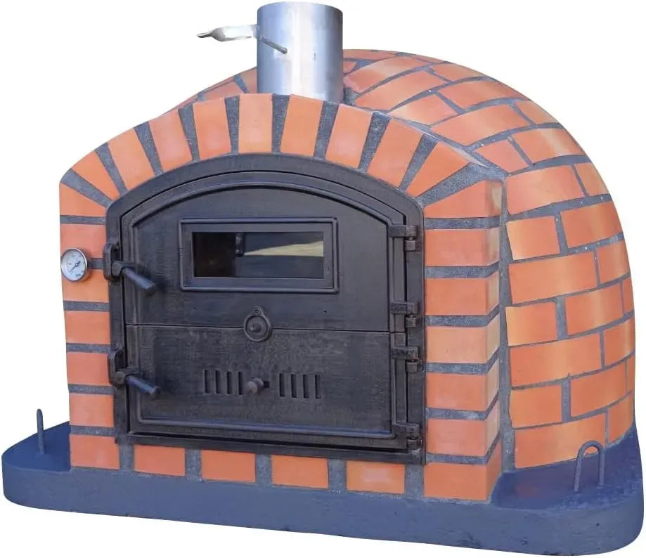 Backofen AL 110, Outdoor, Keramiksch e & uguss-Tür, 90 Sekunden Backzeit, Outdoor Profi-Steinofen mit Steinwolleisolierung, 4 Pizzen