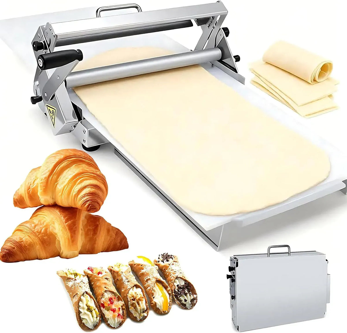 300-Model Teigausrollmaschine, Teigrollmaschine, Pizza, Edelstahl, für Pizza